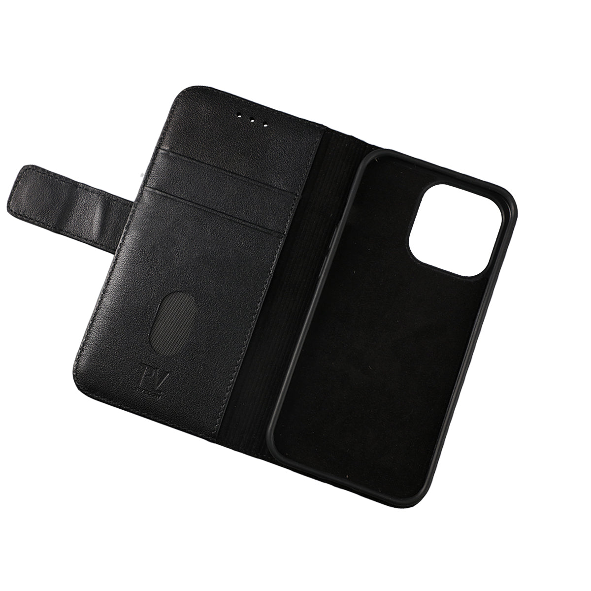 iPhone 12 Mini Plånboksfodral Låder Rvelon - Svart