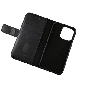 iPhone 12 Mini Plånboksfodral Låder Rvelon - Svart