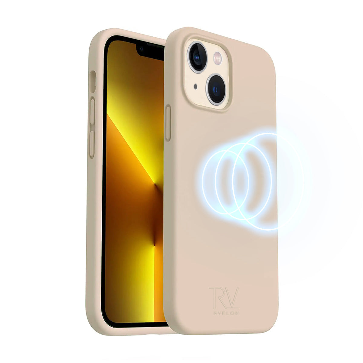 iPhone 14 Silikonskal Rvelon MagSafe - Beige