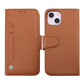 iPhone 14 Plånboksfodral Extra Kortfack Rvelon - Brun