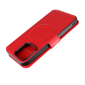 iPhone 15 Pro Max Plånboksfodral med Magsafe Rvelon - Röd