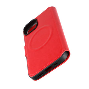 iPhone 15 Plånboksfodral med Magsafe Rvelon - Röd