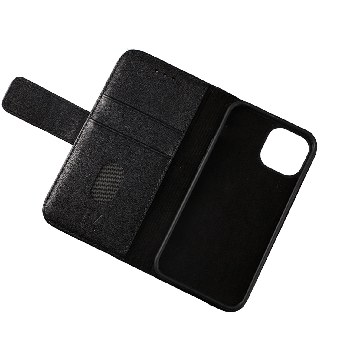 iPhone 13 Mini Plånboksfodral Läder Rvelon - Svart