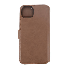 iPhone 15 Plus Plånboksfodral Läder Rvelon - Brun