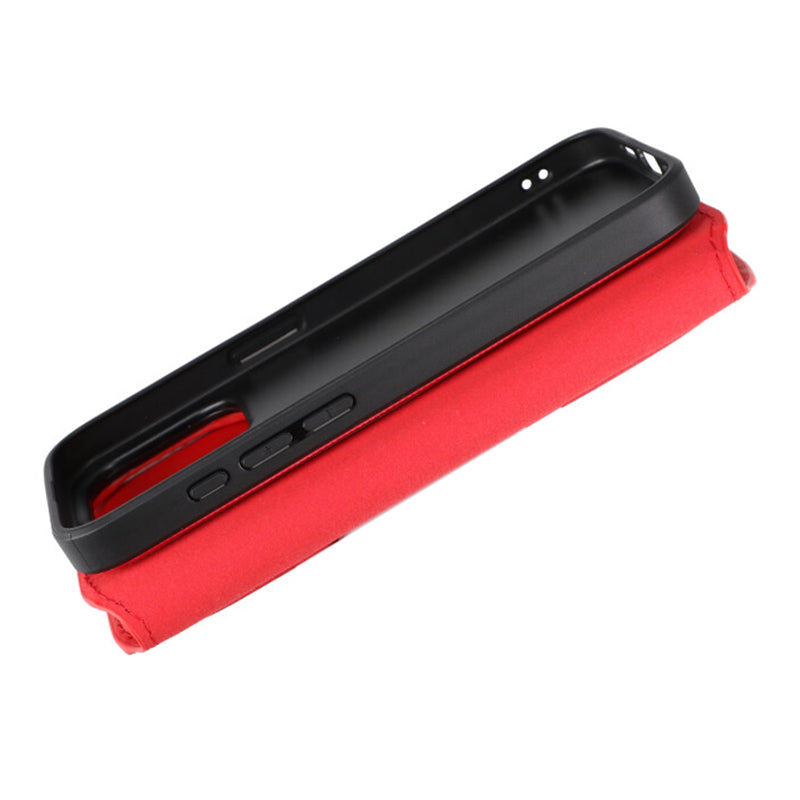 iPhone 15 Pro Plånboksfodral Magnet Rvelon - Röd