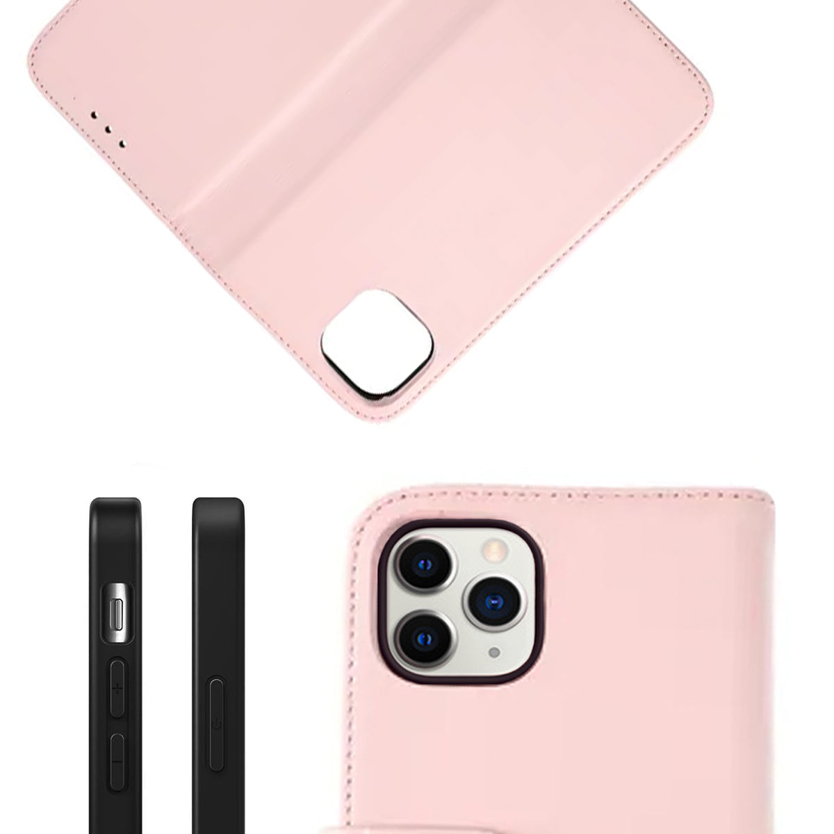 iPhone 11 Pro Plånboksfodral Låder Rvelon - Rosa