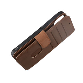 iPhone 15 Plånboksfodral Läder Rvelon - Brun