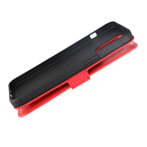 iPhone 15 Pro Max Plånboksfodral Läder Rvelon - Röd