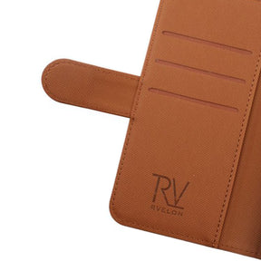 iPhone X/XS Plånboksfodral Magnet Rvelon - Guldbrun