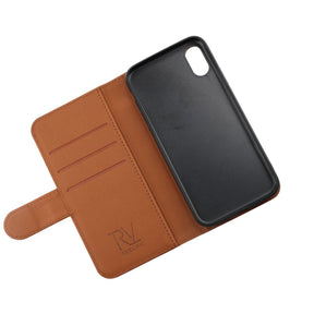 iPhone X/XS Plånboksfodral Magnet Rvelon - Guldbrun