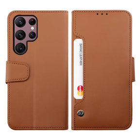 Samsung Galaxy S23 Ultra Plånboksfodral Extra Kortfack Rvelon - Brun