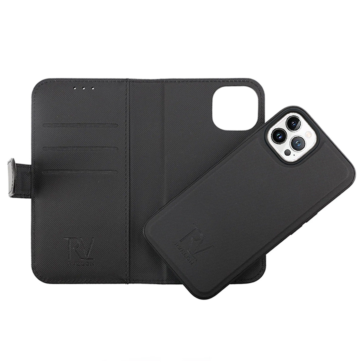 iPhone 14 Pro Max Plånboksfodral Magnet Rvelon - Svart