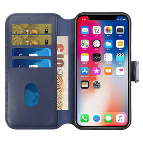 iPhone 15 Pro Max Plånboksfodral Läder Rvelon - Blå