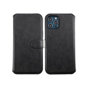 iPhone 12 Pro Max Plånboksfodral Magnet Rvelon - Svart
