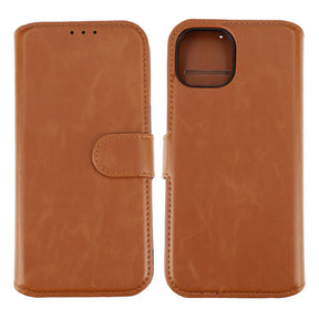 iPhone 15 Plånboksfodral Magnet Rvelon - Brun