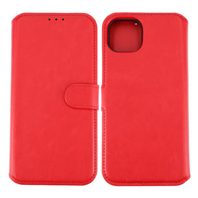 iPhone 15 Plus Plånboksfodral Magnet Rvelon - Röd