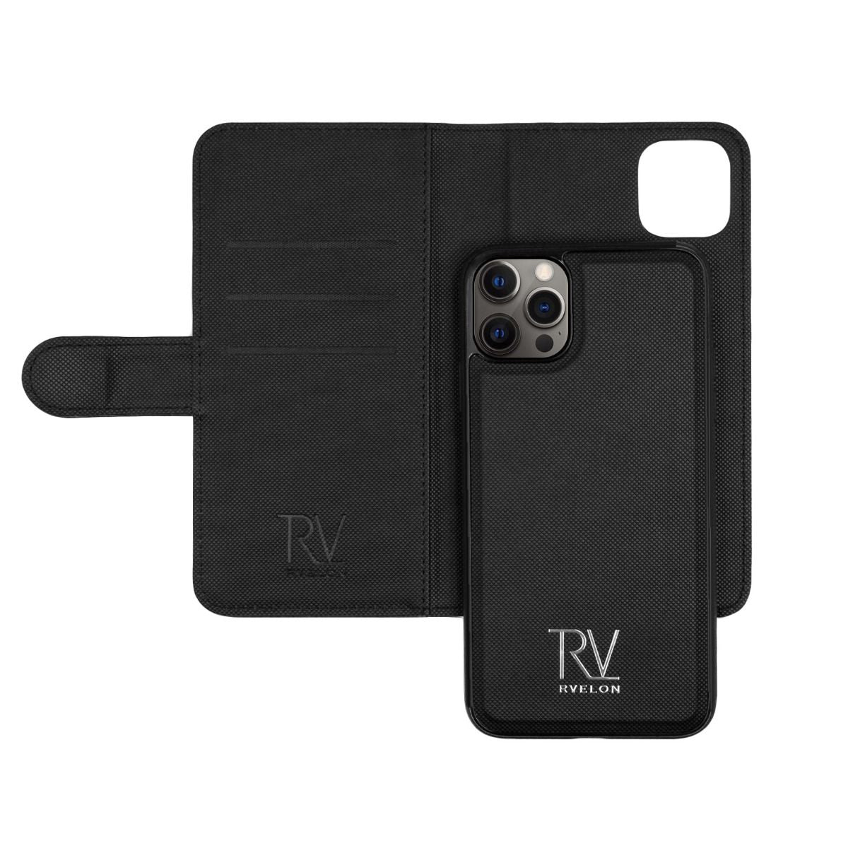 iPhone 13 Pro Max Plånboksfodral Magnet Rvelon - Svart