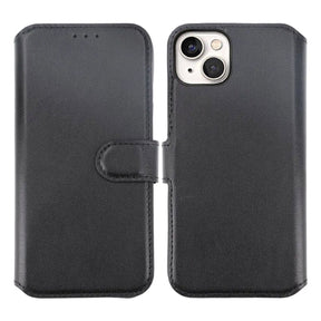 iPhone 15 Plånboksfodral Läder Rvelon - Svart