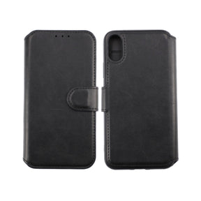 iPhone X/XS Plånboksfodral Extra Kortfack Rvelon - Svart
