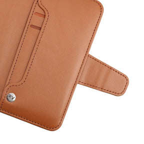 iPhone X/XS Plånboksfodral Extra Kortfack Rvelon - Guldbrun