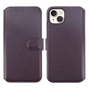 iPhone 15 Plus Plånboksfodral Läder Rvelon - Lila