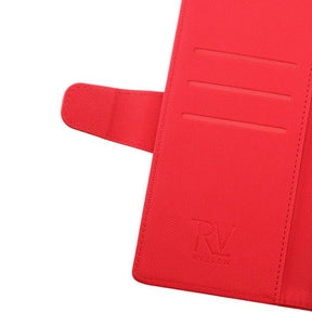 Samsung Galaxy S22 Ultra Plånboksfodral med Extra Kortfack Rvelon - Röd