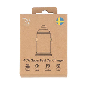 Rvelon Billaddare 45W USB-C PD3.0 & USB A QC3.0