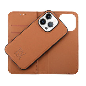 iPhone 14 Pro Plånboksfodral Magnet Rvelon - Brun