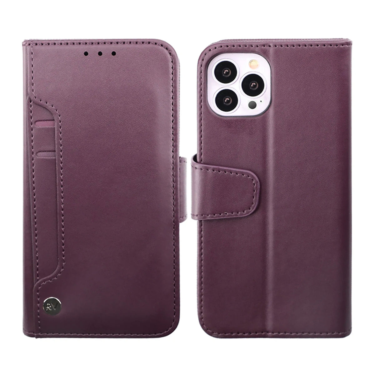 iPhone 14 Pro Plånboksfodral Extra Kortfack Rvelon - Lila