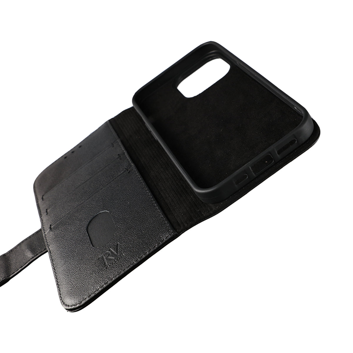 iPhone 13 Pro Plånboksfodral Läder Rvelon - Svart