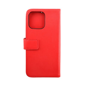 iPhone 14 Pro Plånboksfodral Läder Rvelon - Röd