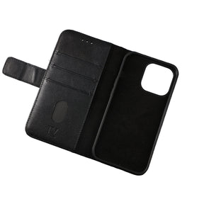 iPhone 12 Pro Max Plånboksfodral Läder Rvelon - Svart