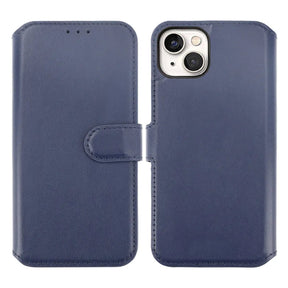 iPhone 15 Plånboksfodral Läder Rvelon - Blå