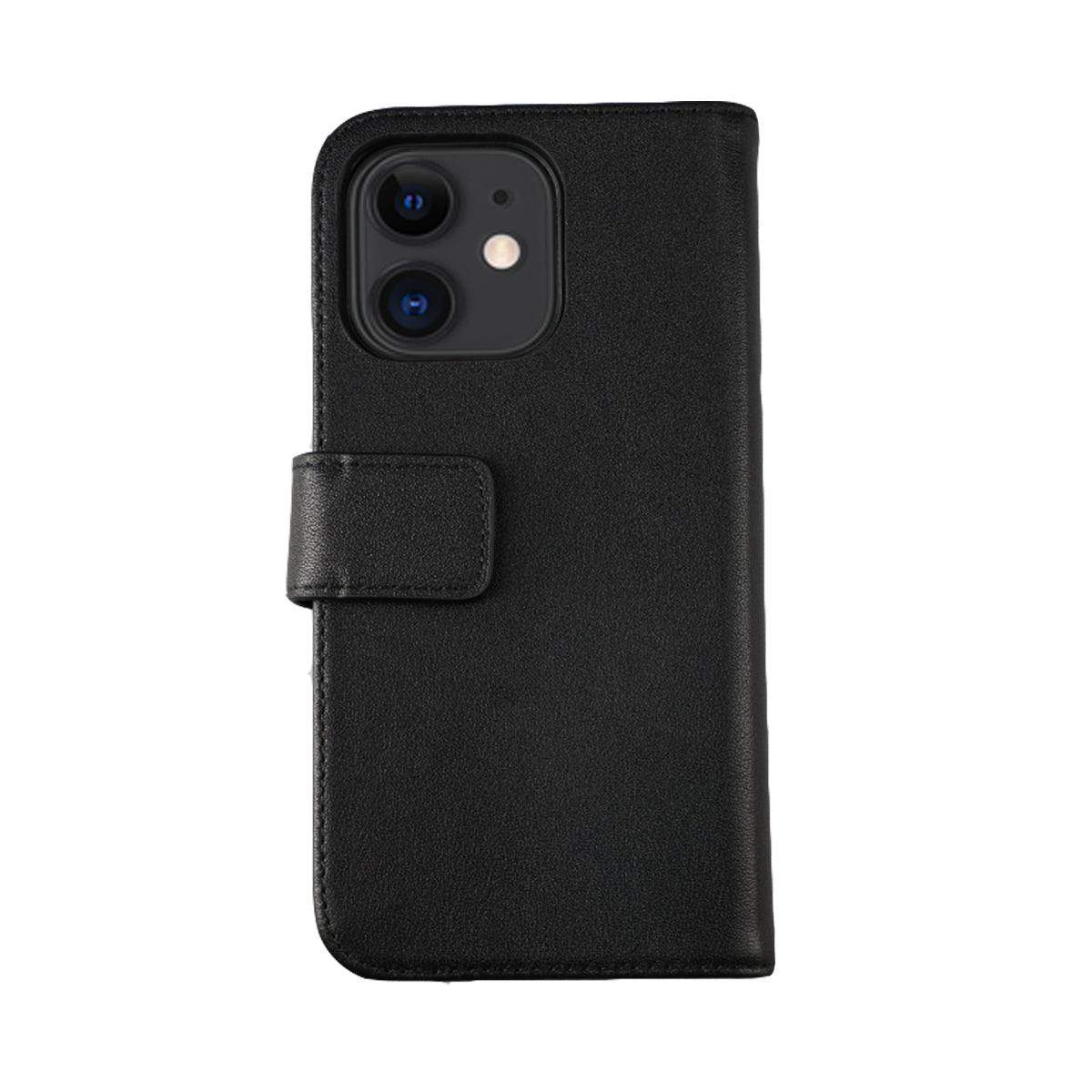 iPhone 12 Mini Plånboksfodral Låder Rvelon - Svart