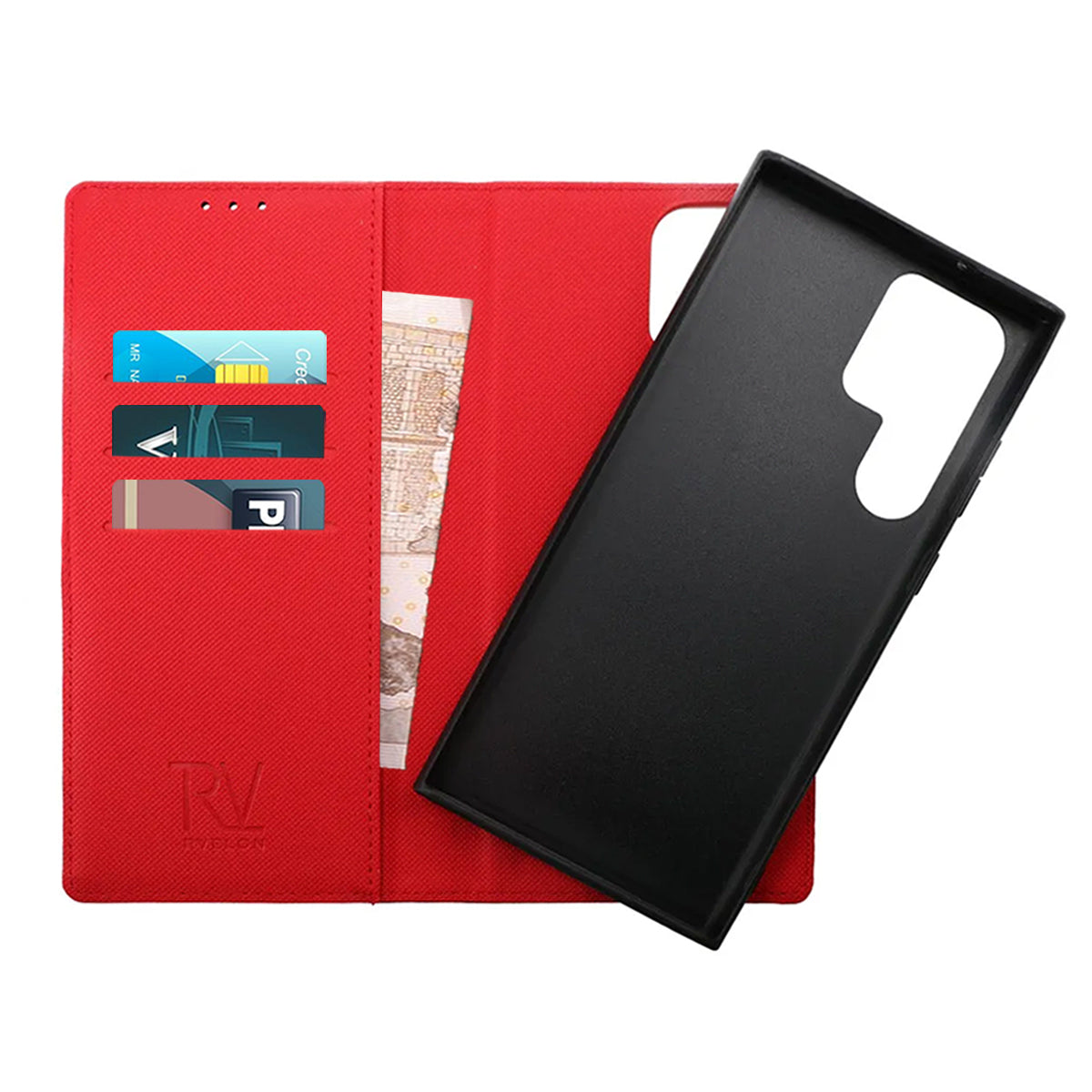 Samsung Galaxy S23 Ultra Plånboksfodral Magnet Rvelon - Röd