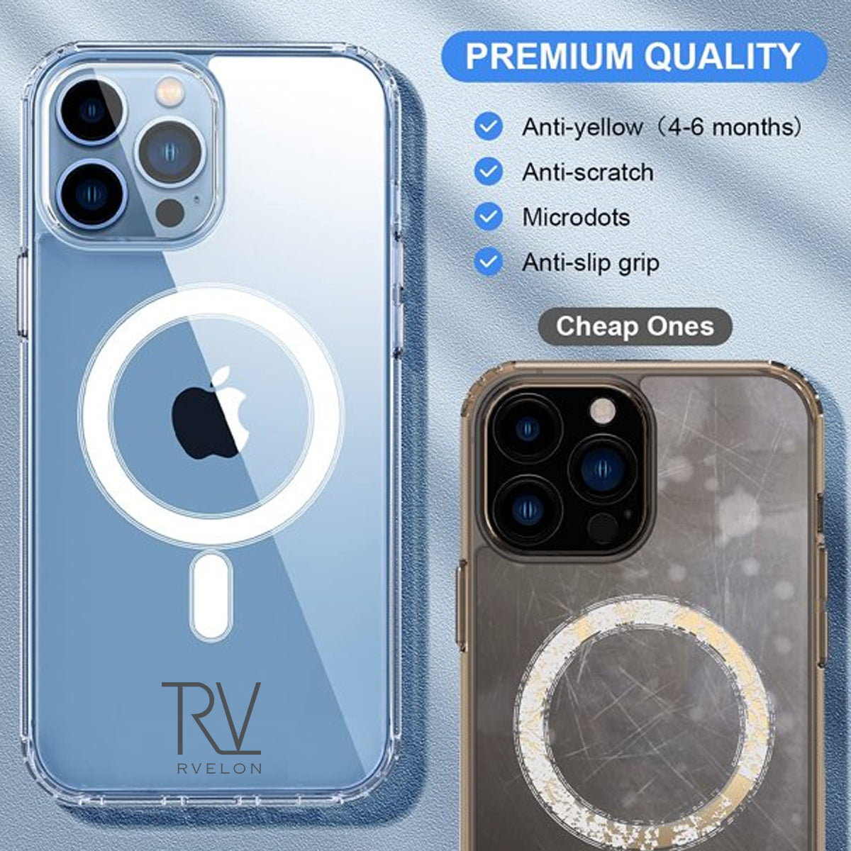 iPhone 13 Pro Skal MagSafe Stöttåligt Rvelon - Transparent