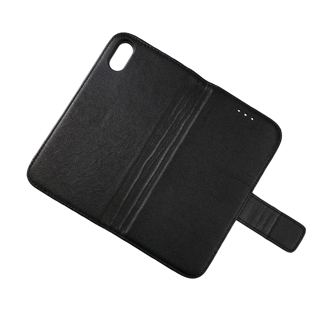 iPhone X/XS Plånboksfodral Läder Rvelon - Svart