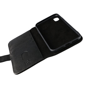 iPhone X/XS Plånboksfodral Läder Rvelon - Svart