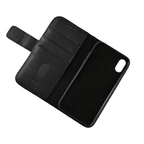 iPhone X/XS Plånboksfodral Läder Rvelon - Svart
