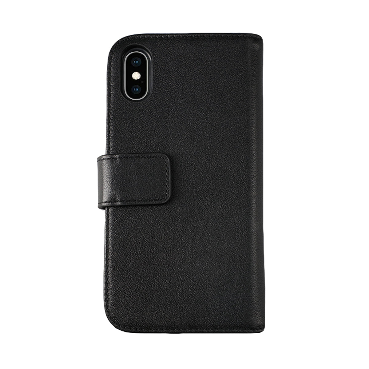 iPhone X/XS Plånboksfodral Läder Rvelon - Svart