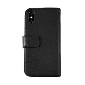 iPhone X/XS Plånboksfodral Läder Rvelon - Svart