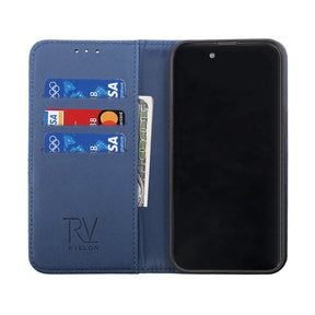 iPhone 14 Plus Plånboksfodral Extra Kortfack Rvelon - Blå