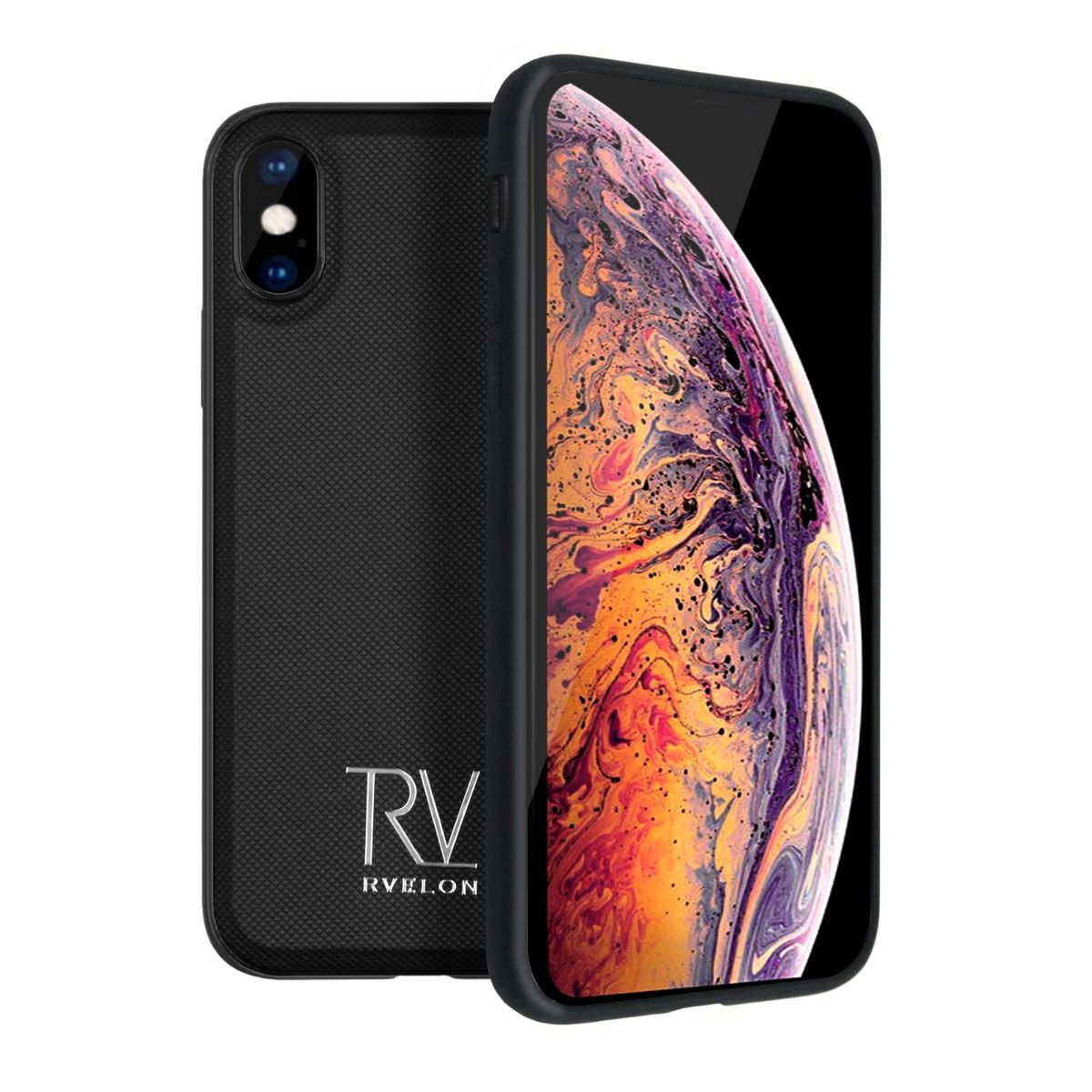 iPhone XS Max Plånboksfodral Magnet Rvelon - Svart