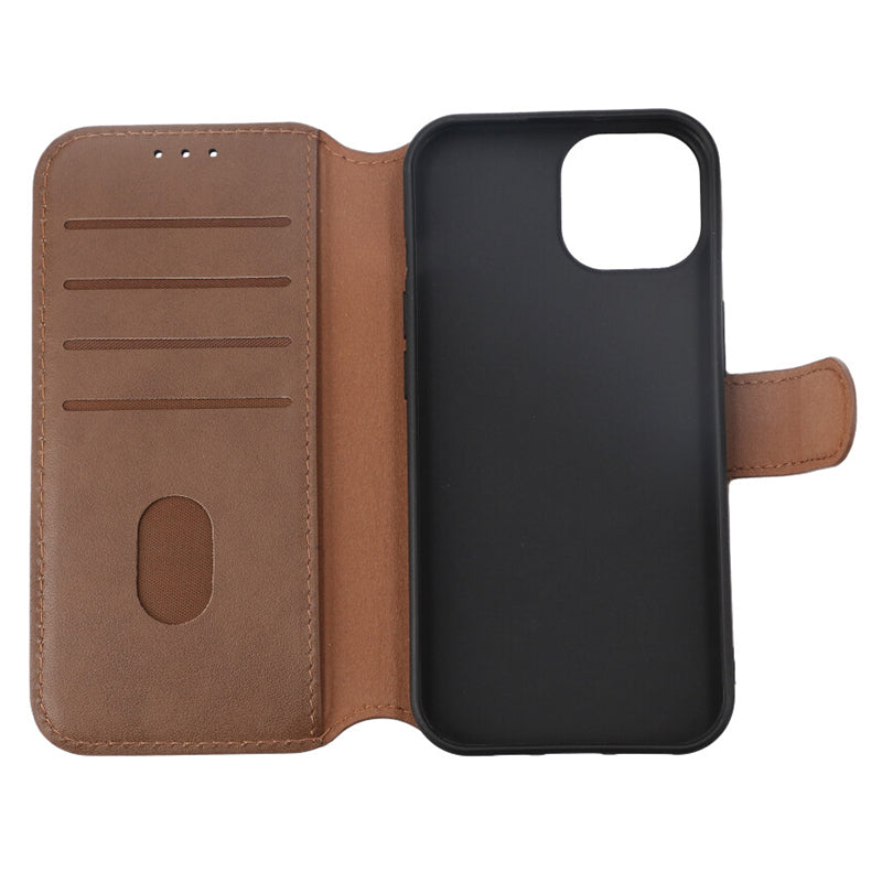 iPhone 15 Plånboksfodral Läder Rvelon - Brun