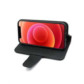 iPhone 12 Pro Max Plånboksfodral Extra Kortfack Rvelon - Svart