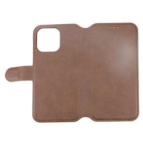 iPhone 15 Pro Max Plånboksfodral Läder Rvelon - Brun
