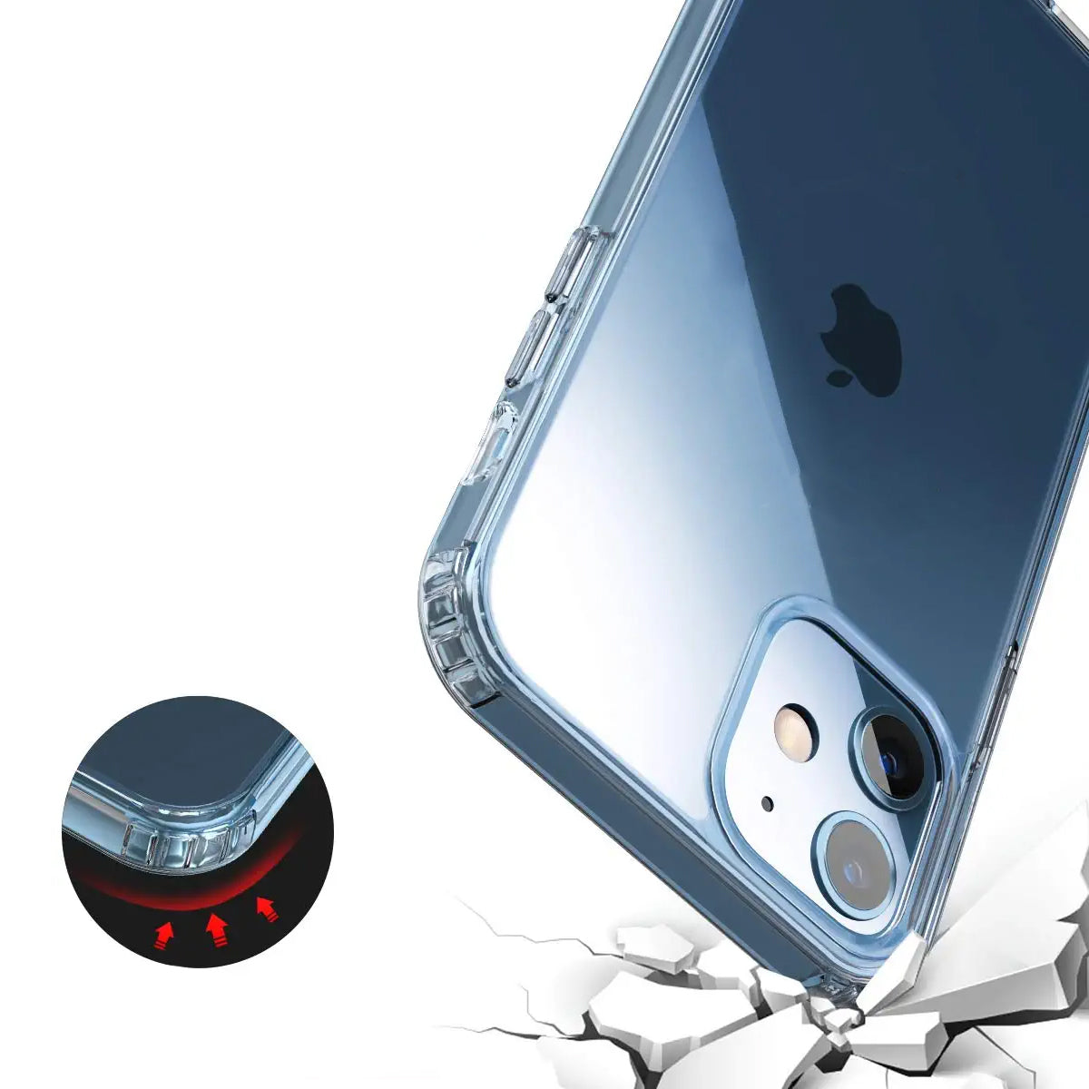iPhone 12 Mini Skal Stöttåligt Rvelon - Transparent
