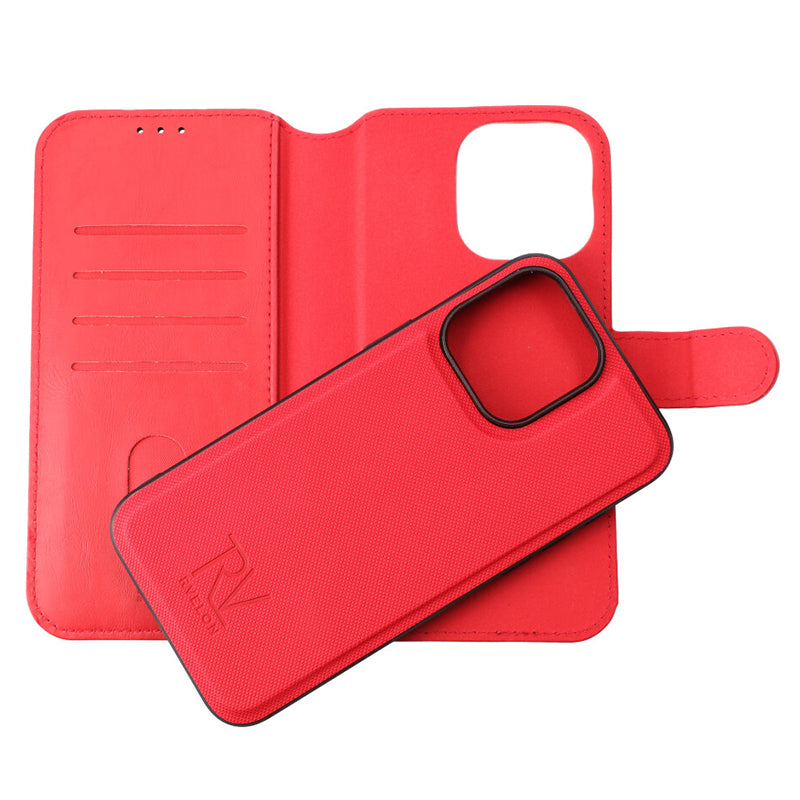 iPhone 15 Pro Max Plånboksfodral Magnet Rvelon - Röd