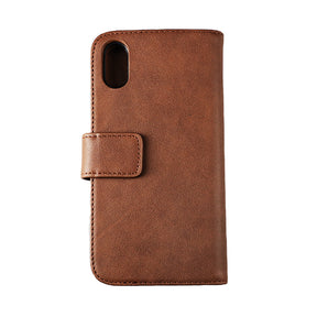 iPhone X/XS Plånboksfodral Låder Rvelon - Brun