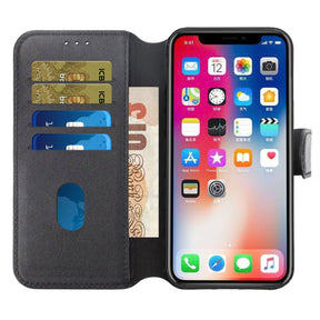 iPhone 15 Plus Plånboksfodral Läder Rvelon - Svart
